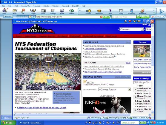 Click on this screen to go to NYCHoops.net website